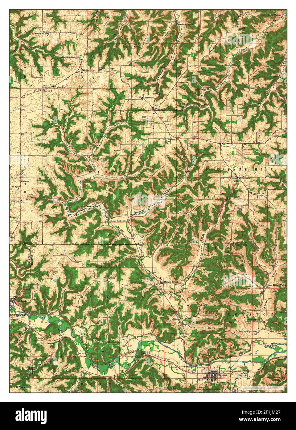 Houston, Minnesota, map 1958, 162500, United States of America by