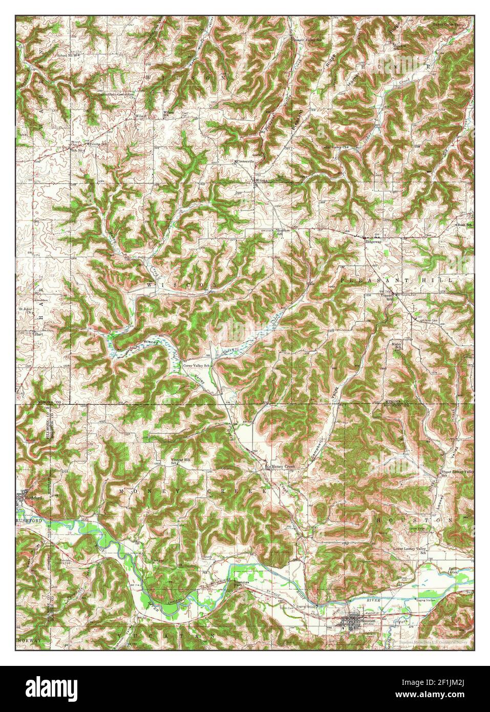 Houston, Minnesota, map 1958, 162500, United States of America by