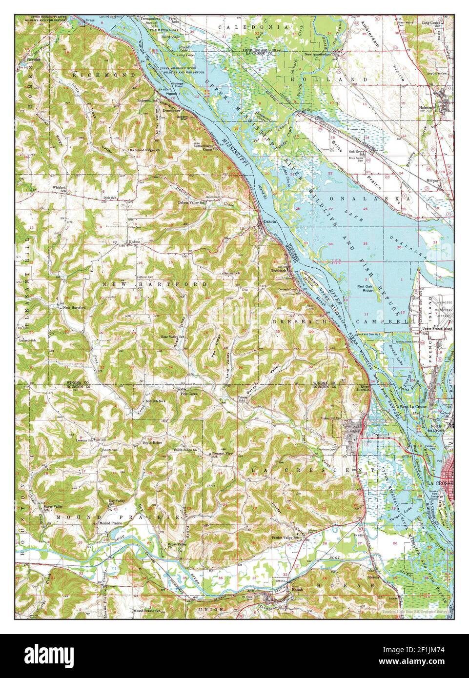 La Crescent, Minnesota, map 1956, 162500, United States of America by