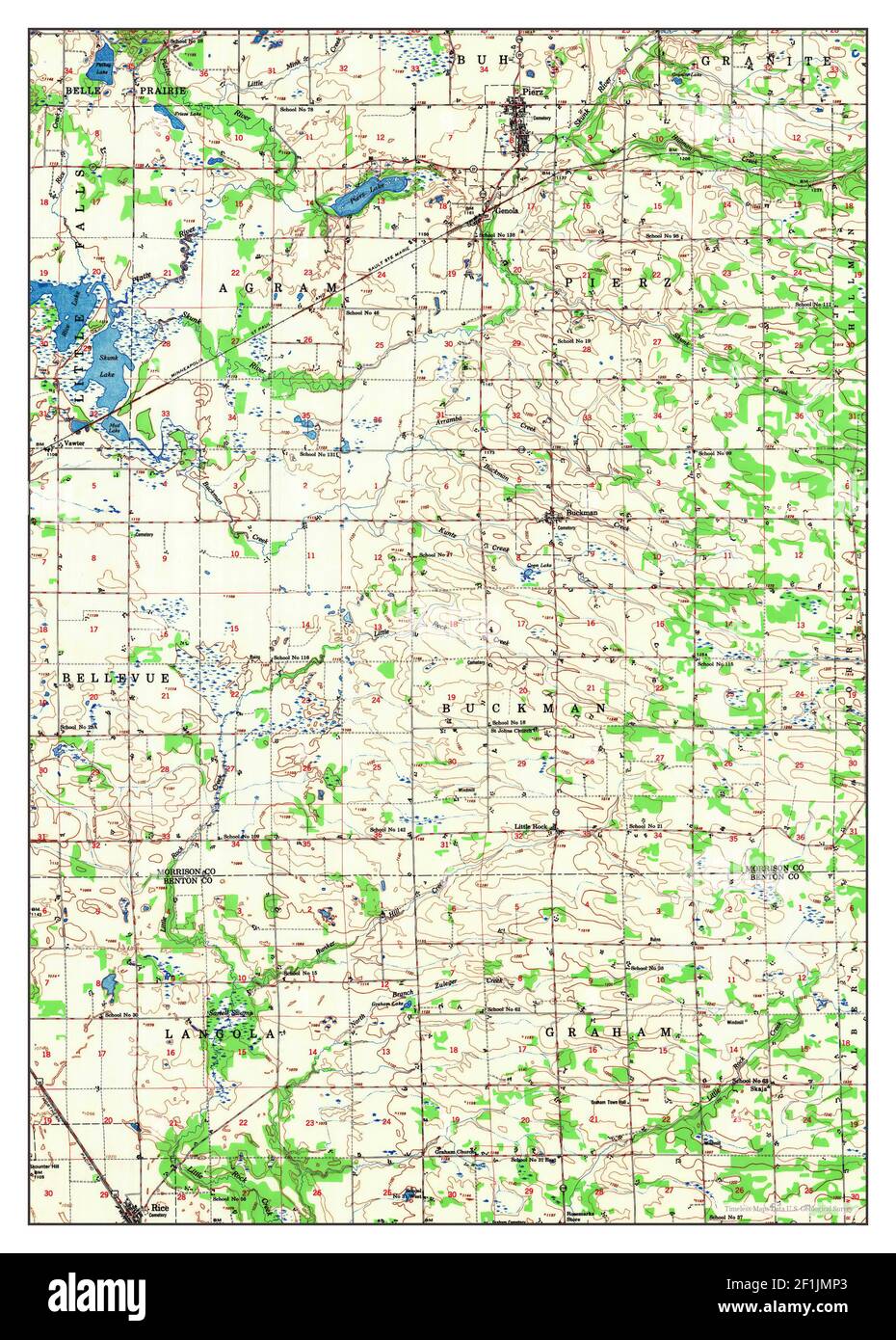 Pierz, Minnesota, map 1948, 1:62500, United States of America by Timeless Maps, data U.S. Geological Survey Stock Photo