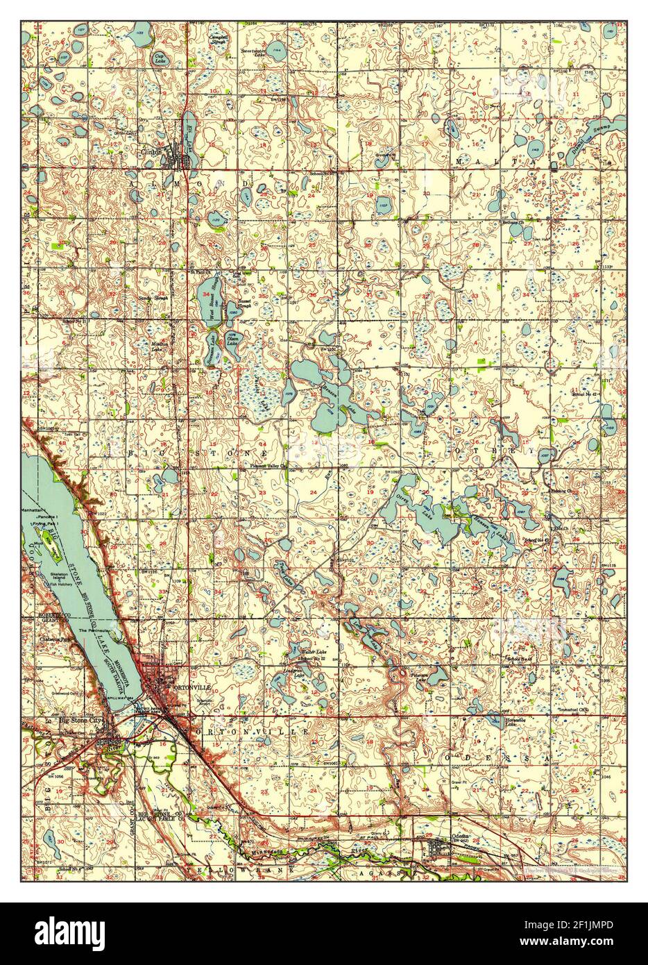 Ortonville, Minnesota, map 1953, 162500, United States of America by