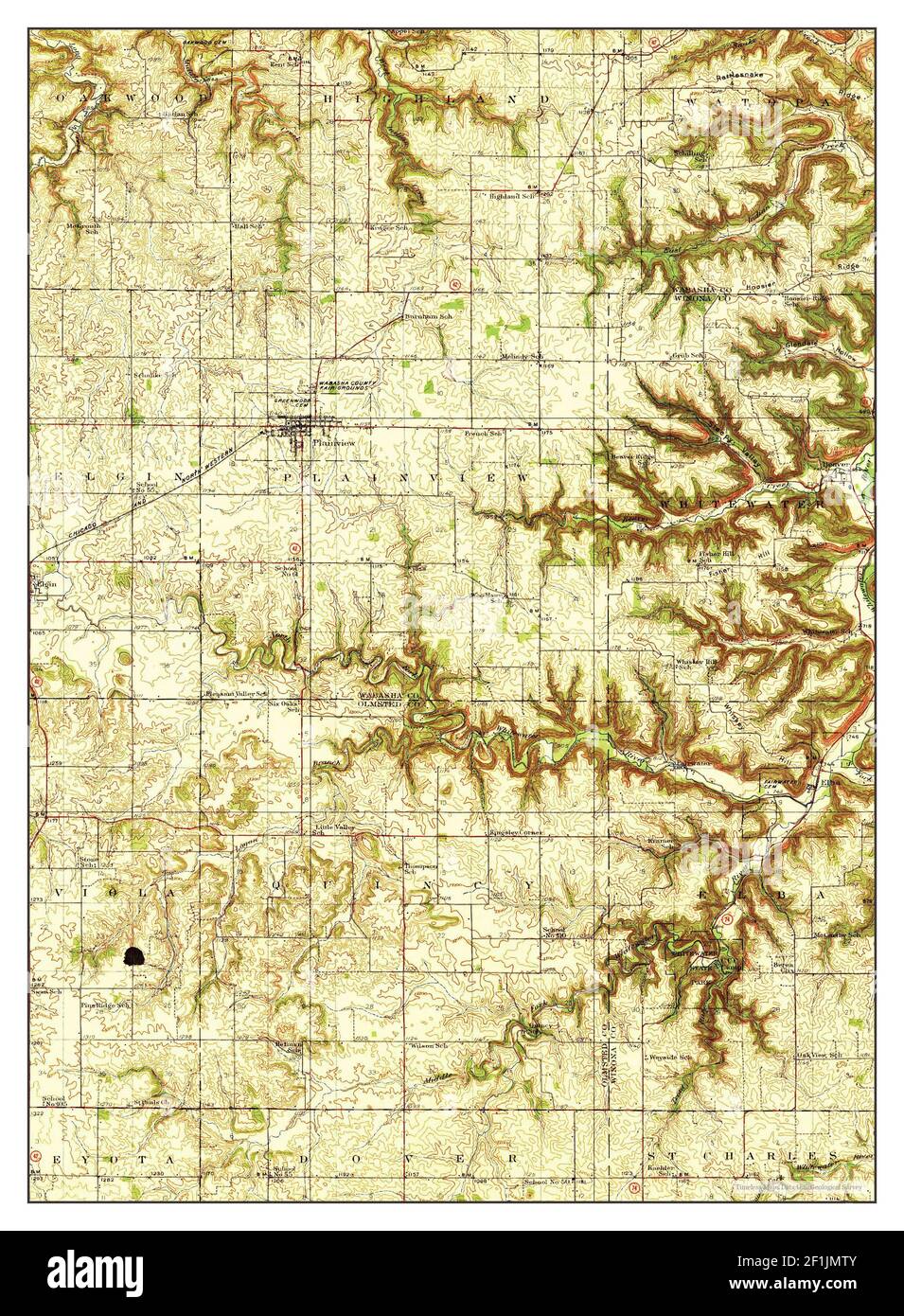Plainview, Minnesota, map 1938, 162500, United States of America by
