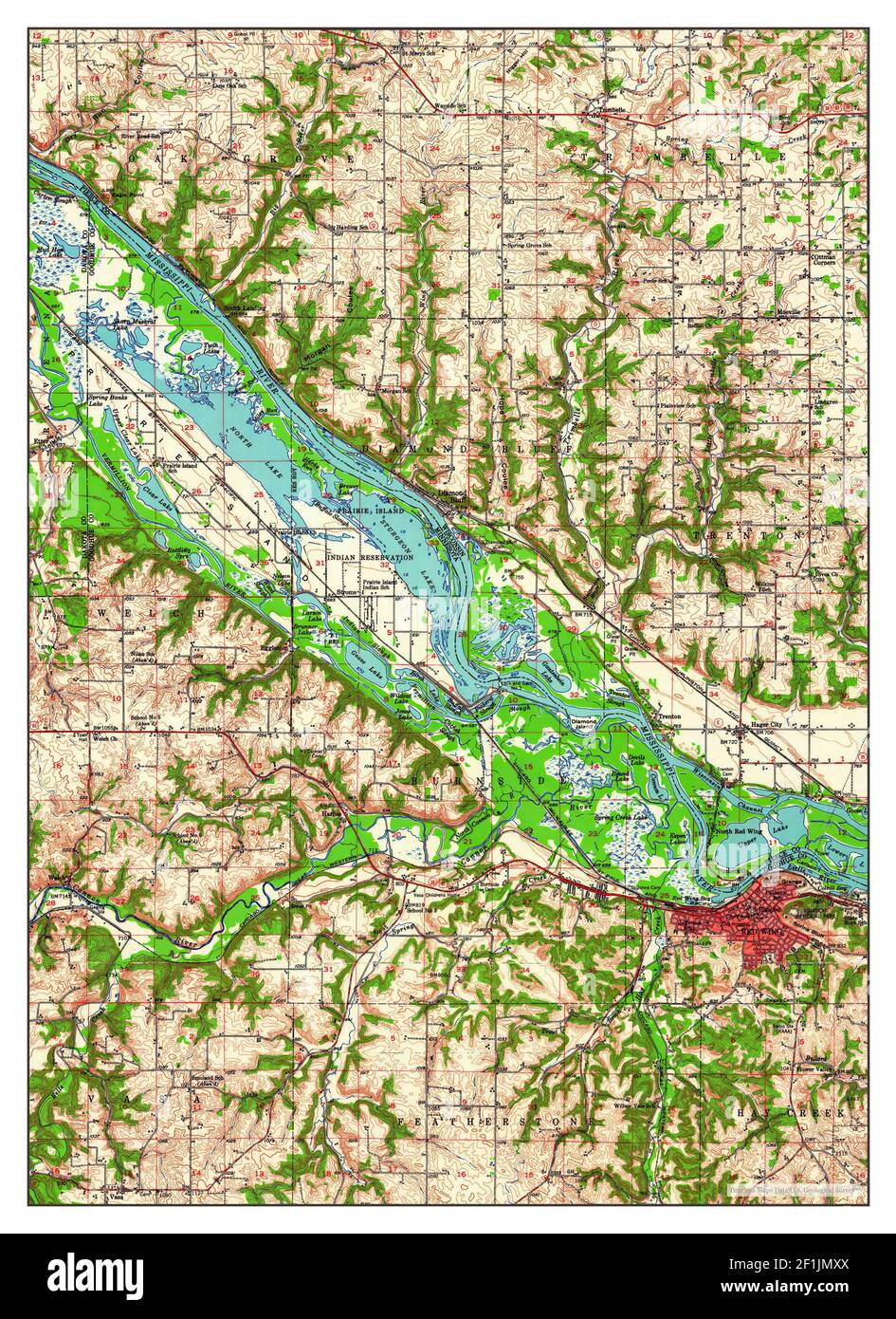 Red Wing, Minnesota, map 1952, 1:62500, United States of America by 