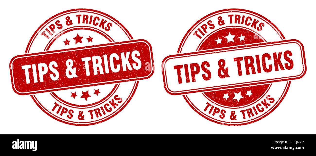 tips & tricks stamp. tips & tricks sign. round grunge label Stock Vector