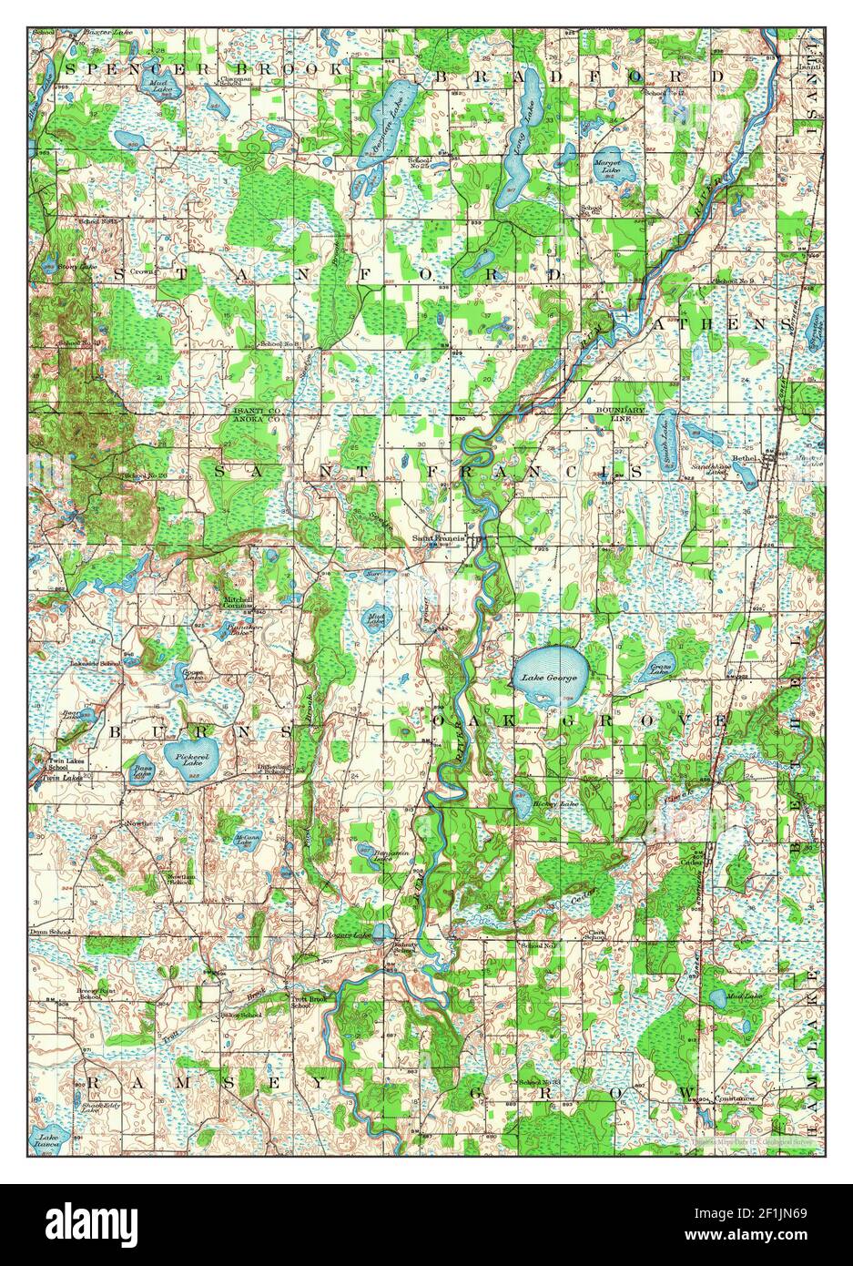 St Francis, Minnesota, map 1916, 162500, United States of America by