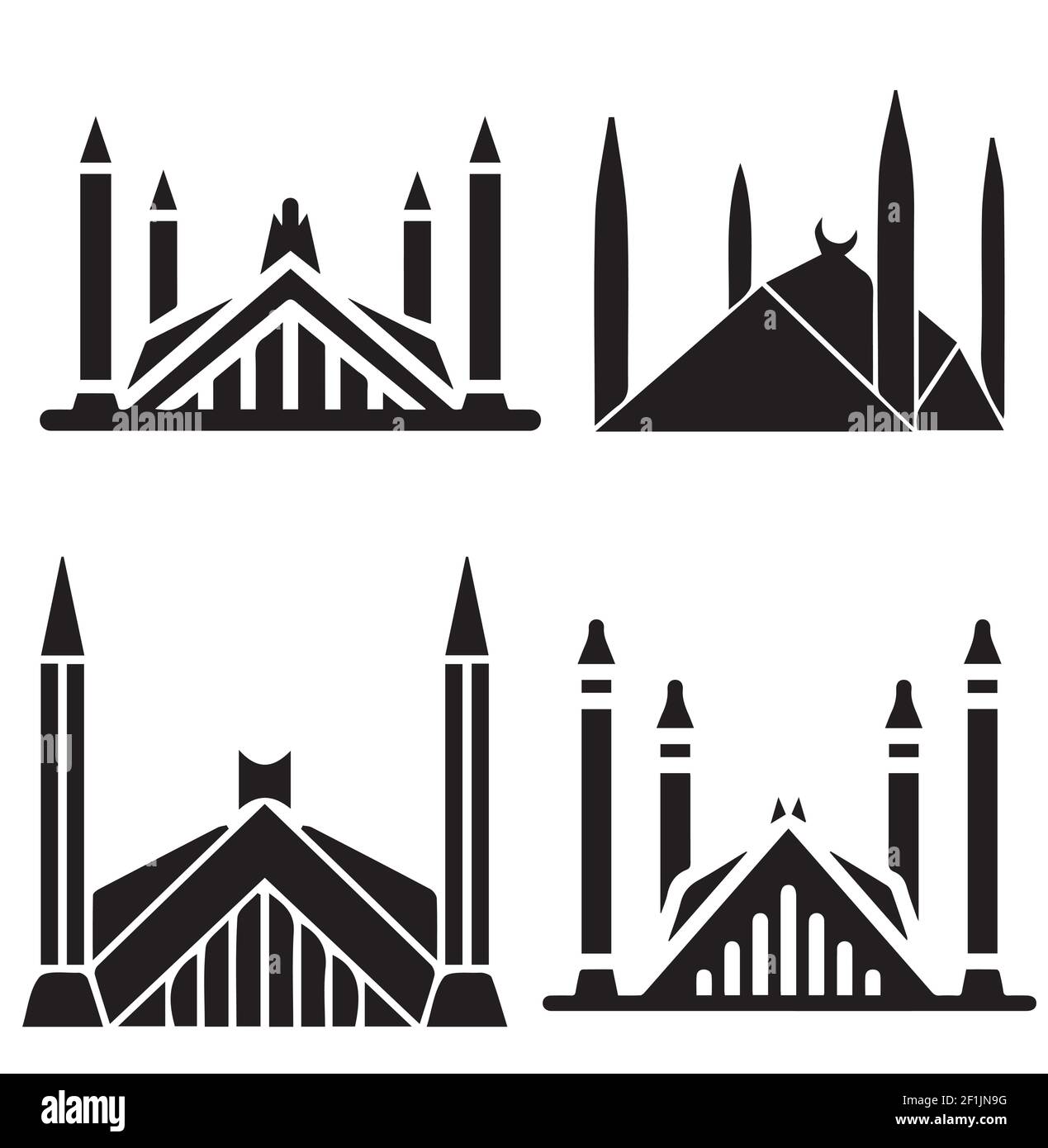 Faisal Mosque islamabad Pakistan Vector for Advertisment Stock Vector