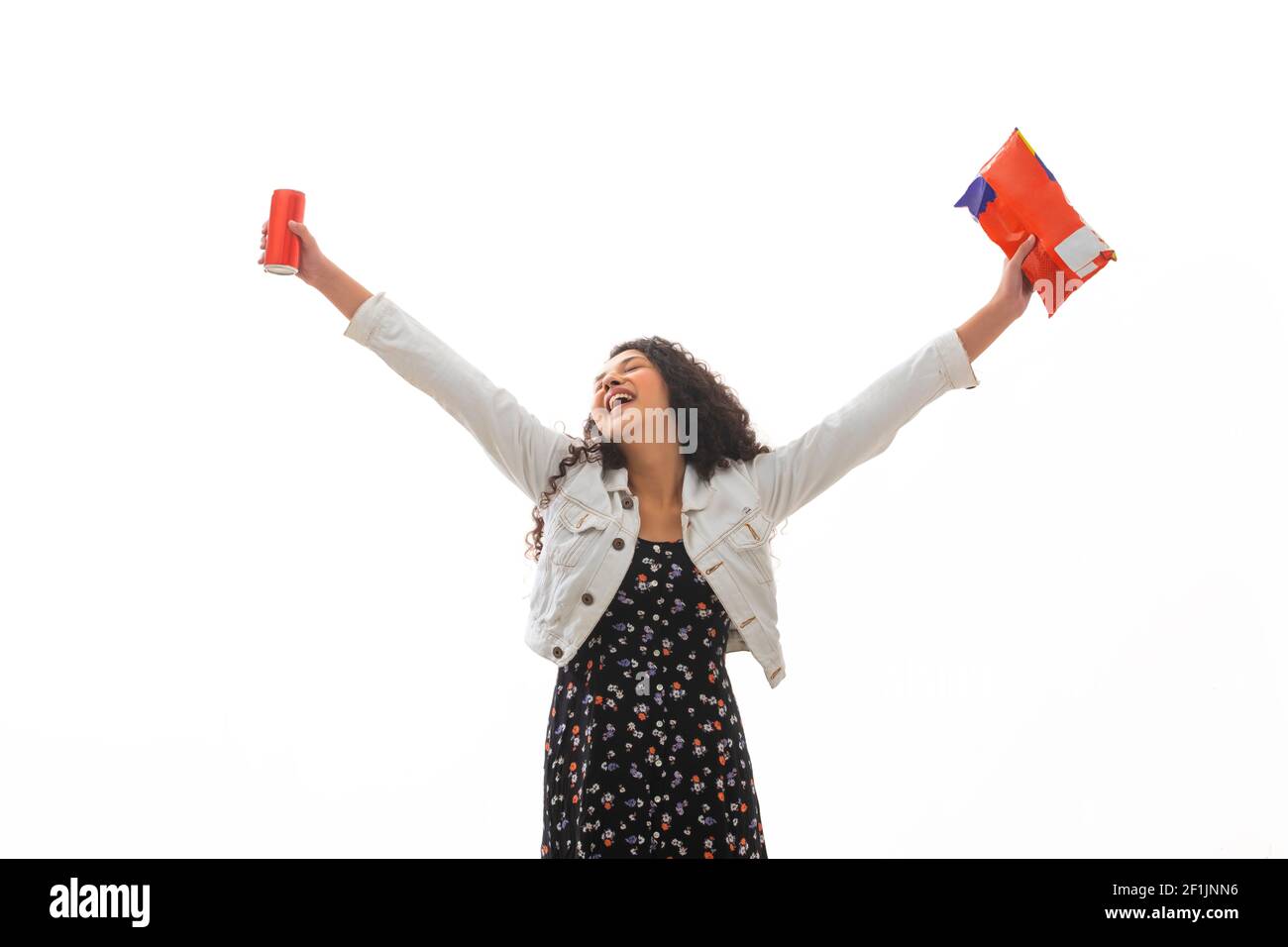 Happy teenager in white jacket hi-res stock photography and images - Alamy