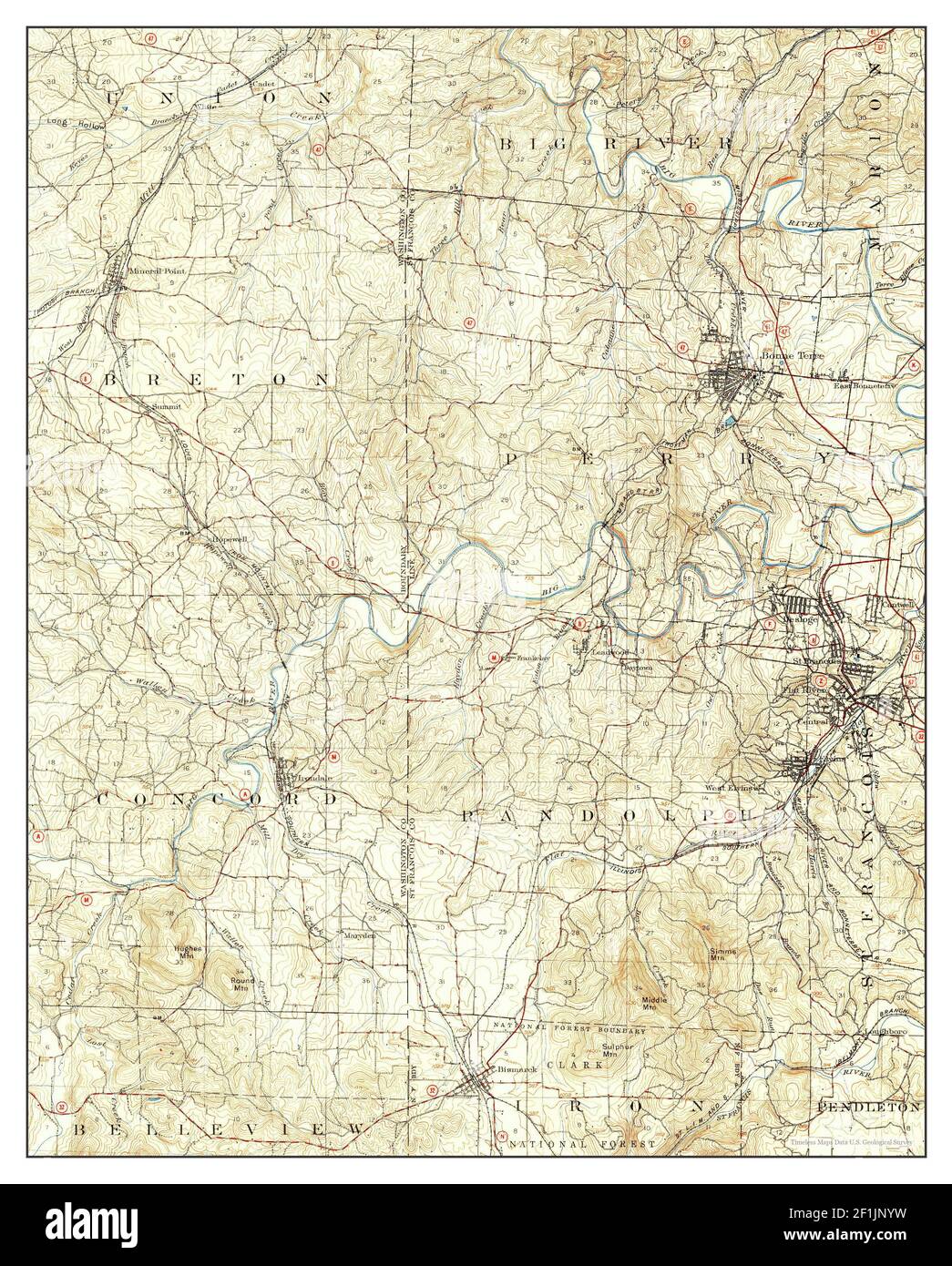 Map of bonne terre missouri Cut Out Stock Images & Pictures Alamy