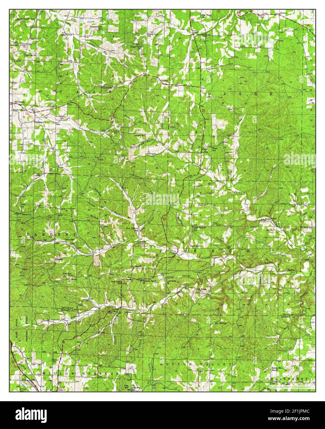 Clear Springs, Missouri, map 1945, 162500, United States of America by
