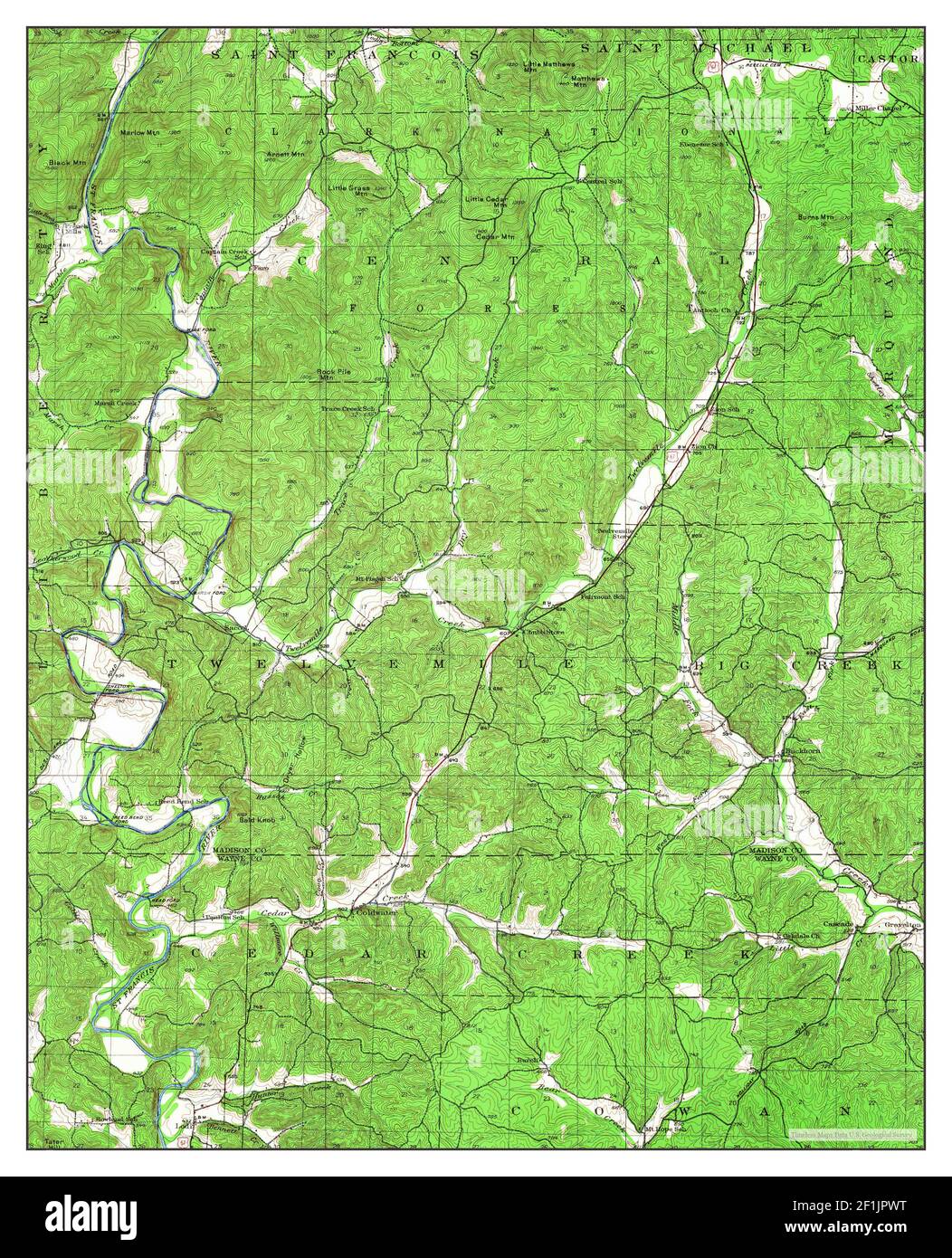 Coldwater, Missouri, map 1949, 1:62500, United States of America by Timeless Maps, data U.S. Geological Survey Stock Photo