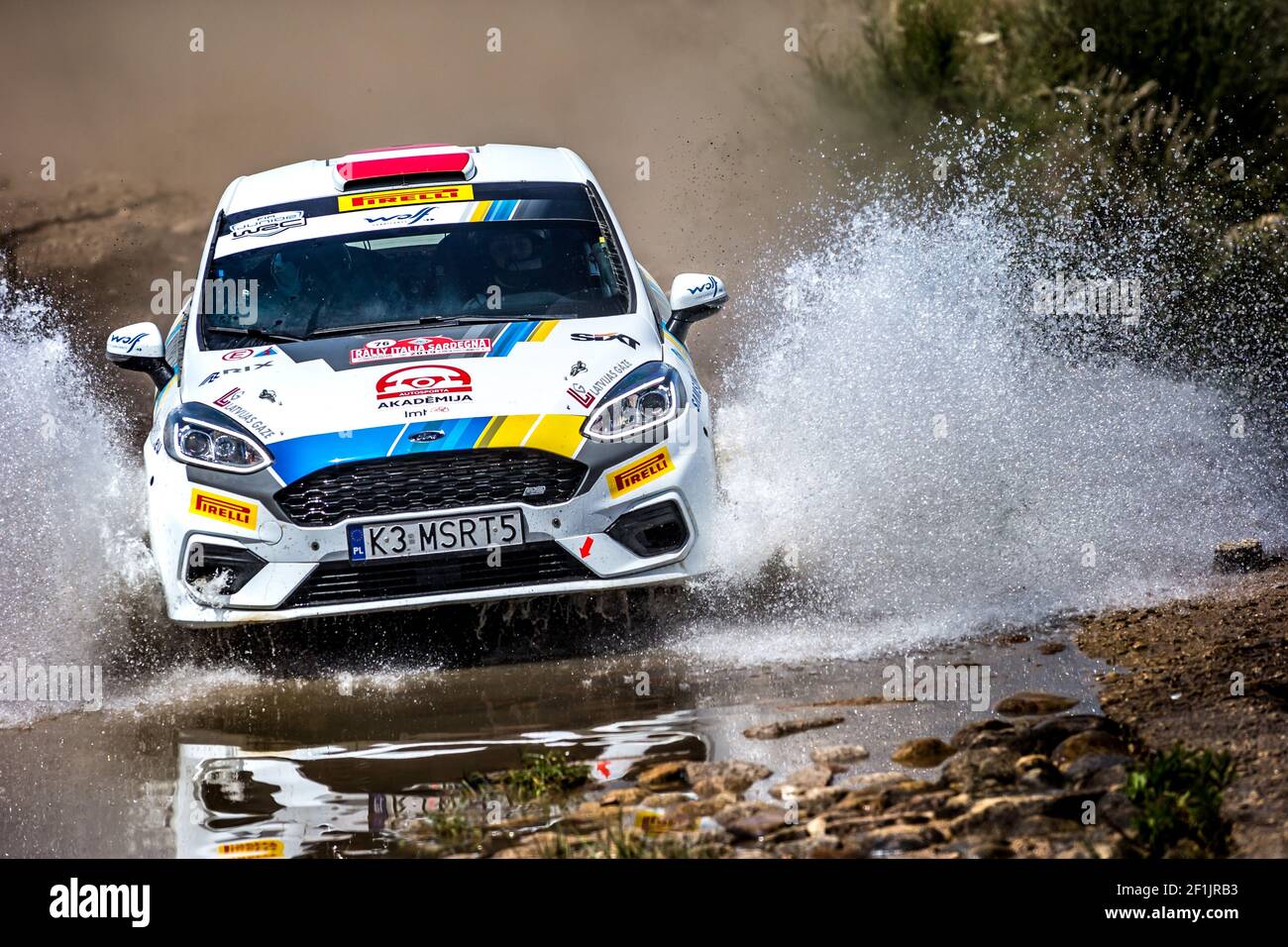 76 SESKS Martins and Caune Krisjanis, Ford Fiesta, JWRC, action during the 2019 WRC World Rally Car Championship, rally of Italia Sardegna from June 13 to 16, in Alghero and Cagliari, Italy - Photo Thomas Fenetre / DPPI Stock Photo