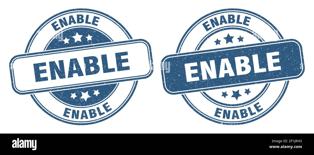 enable stamp. enable sign. round grunge label Stock Vector Image & Art ...