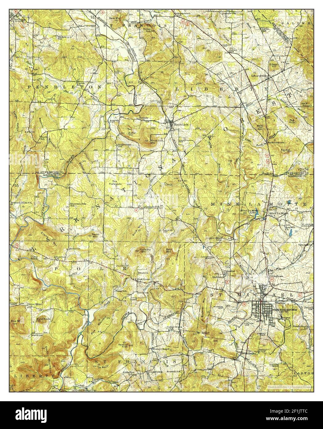 Map of fredericktown Cut Out Stock - Fredericktown Missouri Map 1950 162500 United States Of America By Timeless Maps Data Us Geological Survey 2F1JTTC