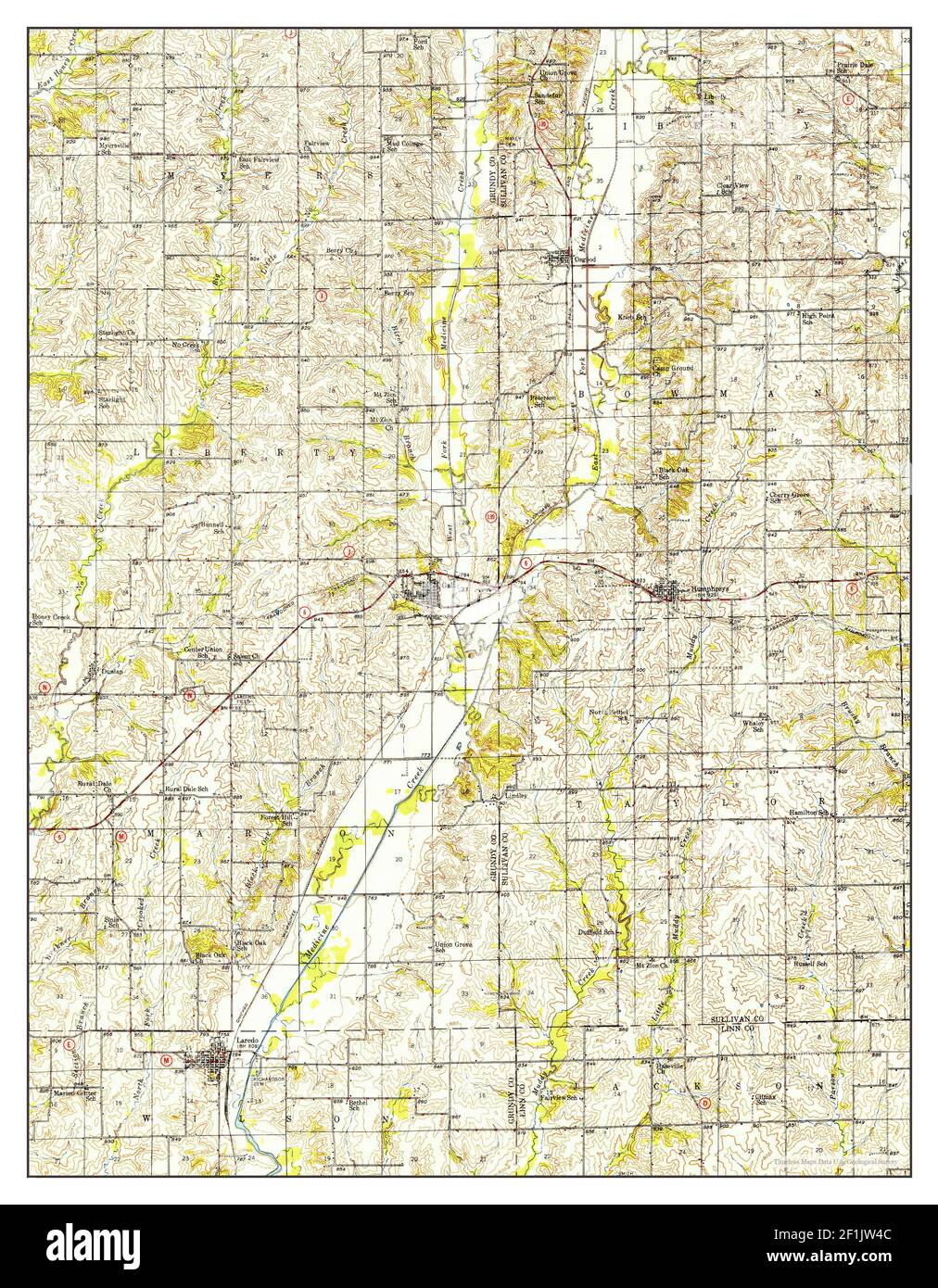 Galt, Missouri, map 1949, 162500, United States of America by Timeless
