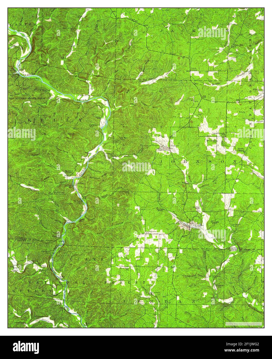 Grandin, Missouri, map 1944, 162500, United States of America by