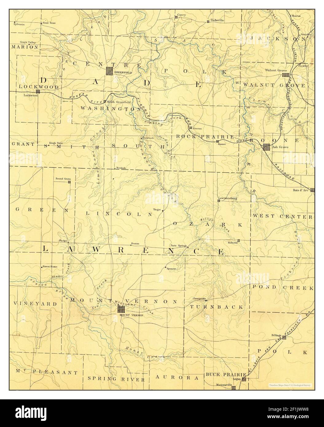 Greenfield, Missouri, map 1886, 1125000, United States of America by