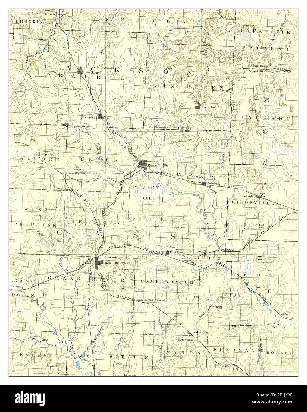 Harrisonville, Missouri, map 1892, 1125000, United States of America by Timeless Maps, data U.S