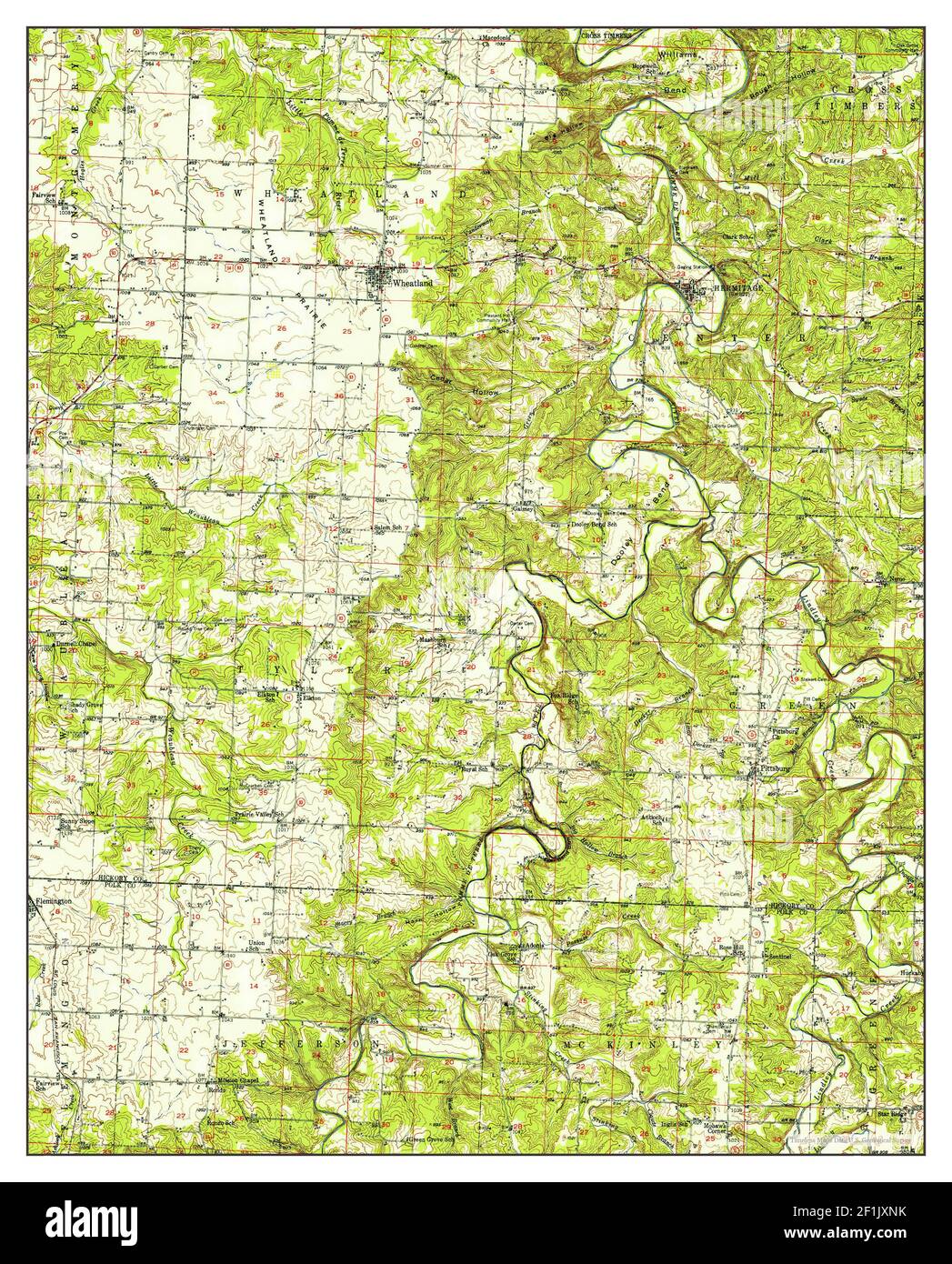 Hermitage, Missouri, map 1951, 162500, United States of America by Timeless Maps, data U.S