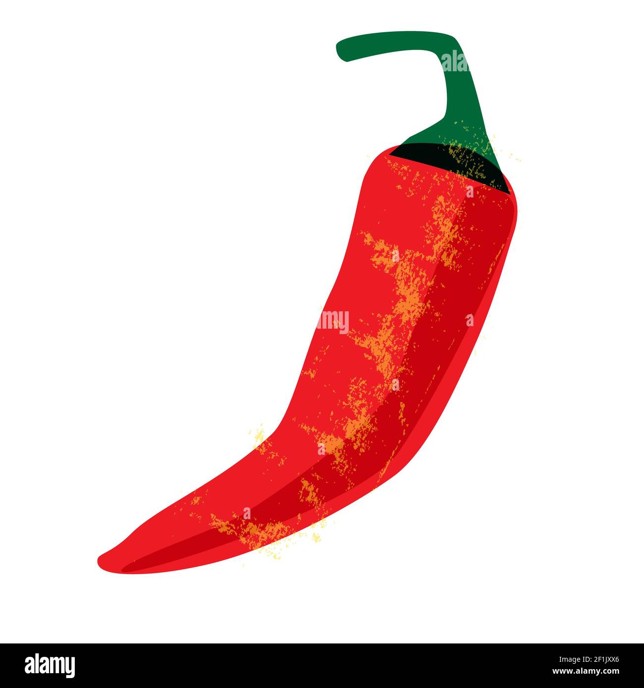 Organic red chili pepper, food illustration in vintage style Stock Photo
