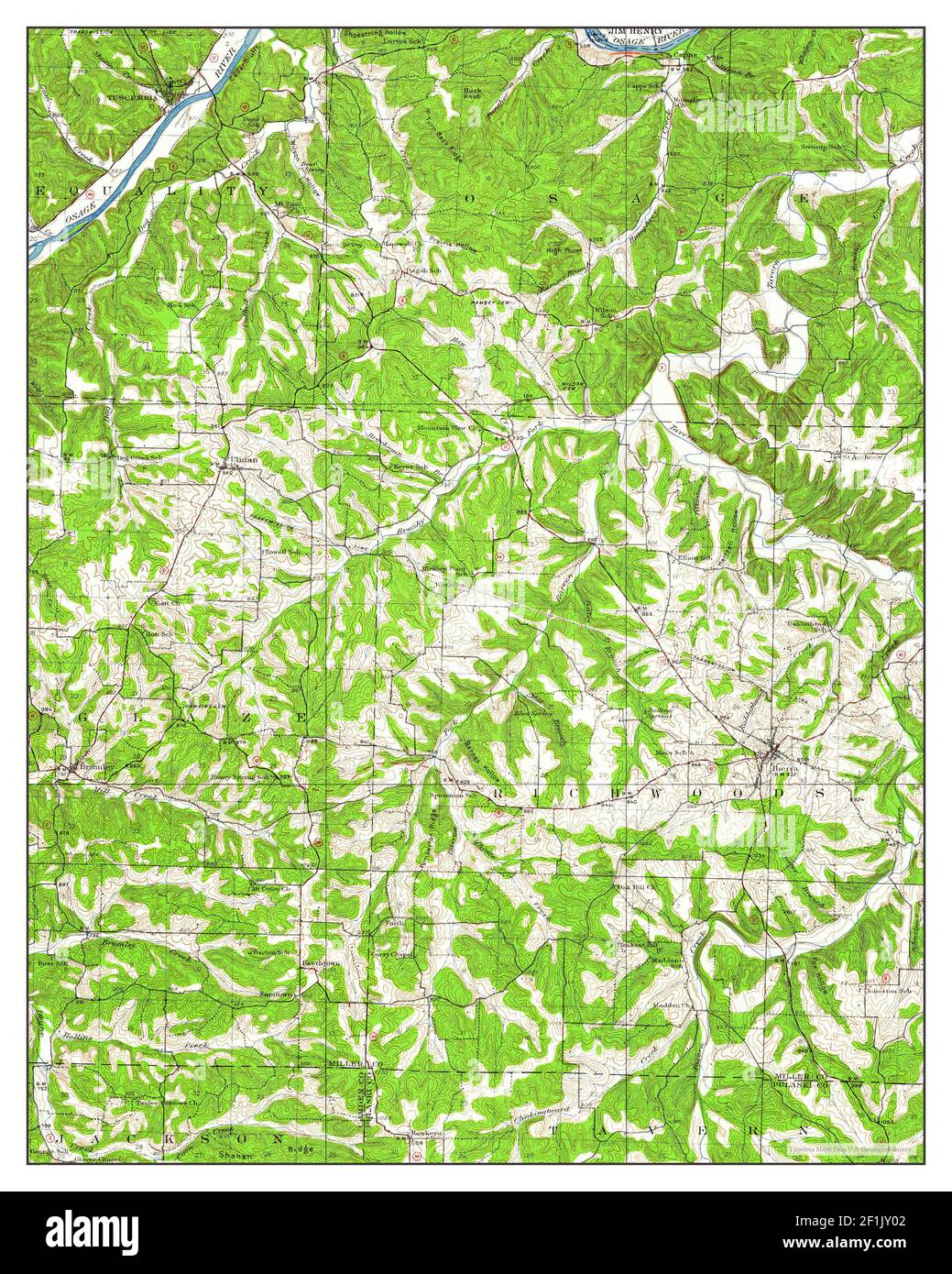 Iberia, Missouri, map 1933, 162500, United States of America by