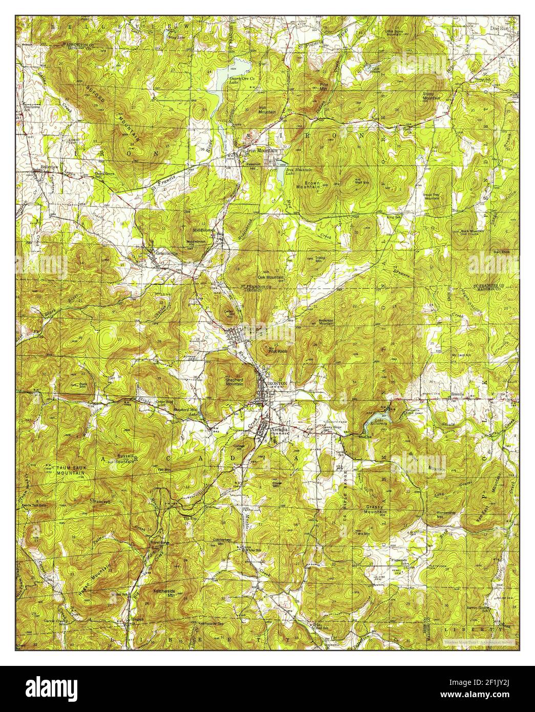 Ironton, Missouri, map 1945, 162500, United States of America by
