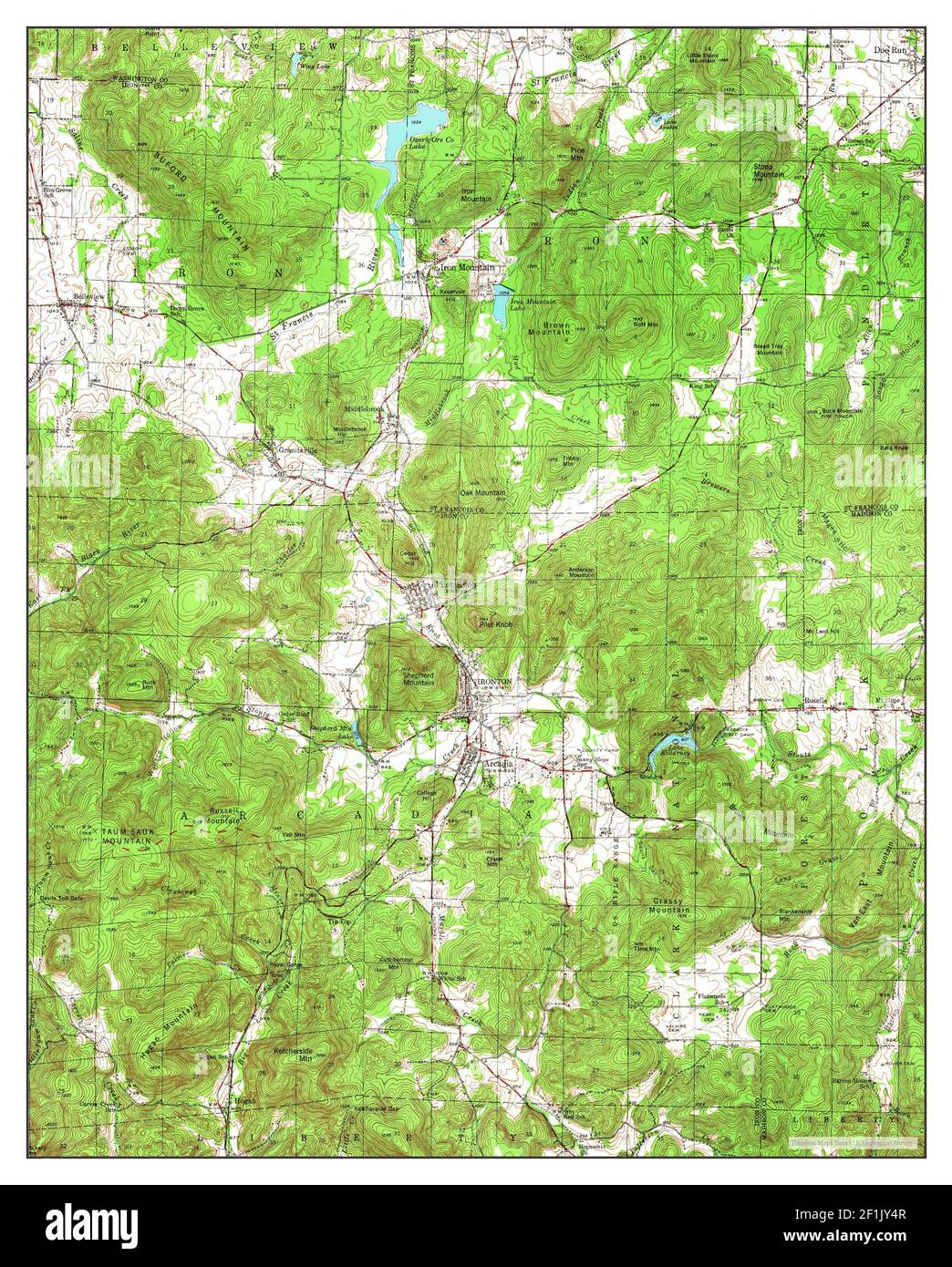 Ironton, Missouri, map 1945, 162500, United States of America by