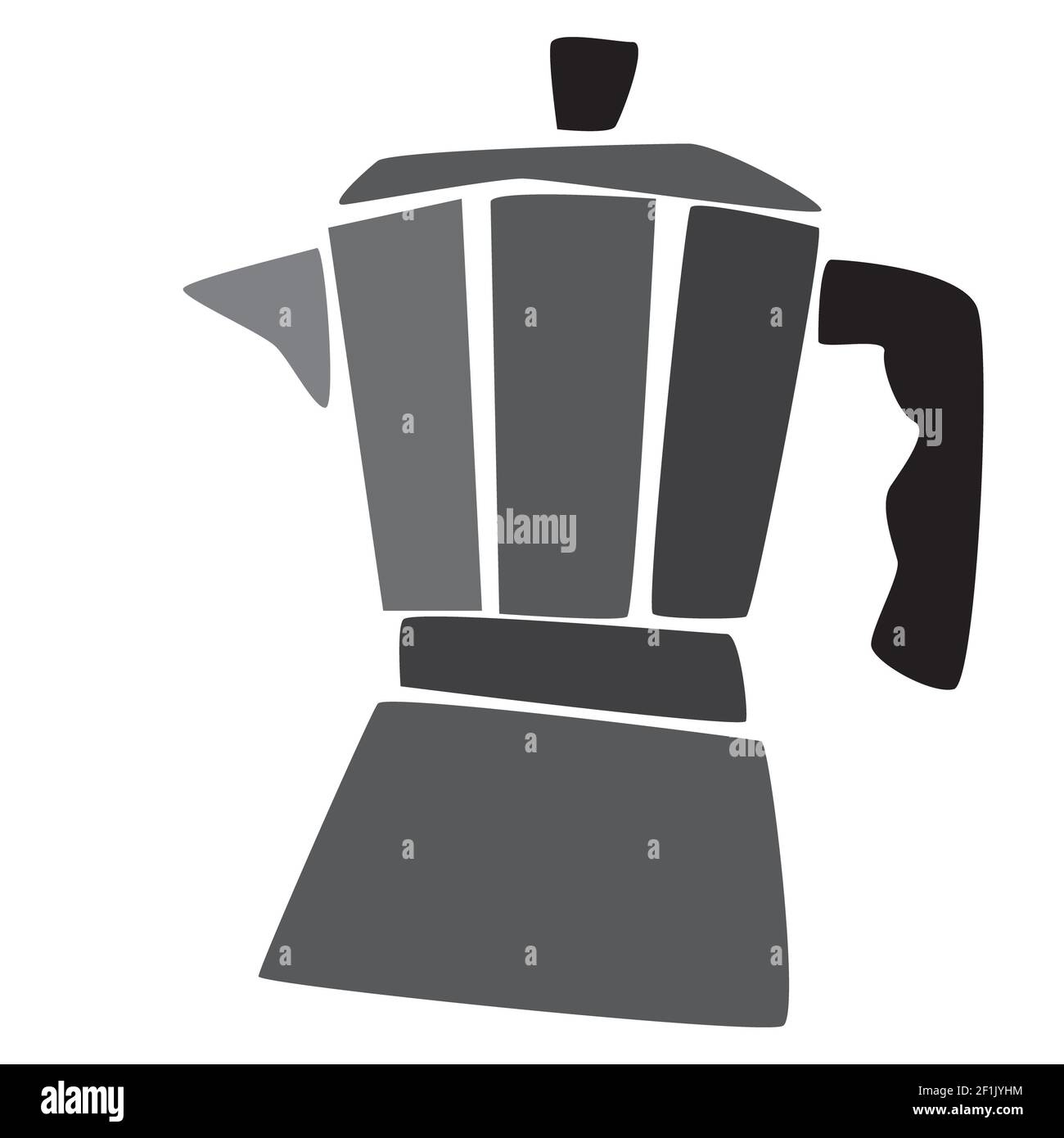 Moka coffee maker ready for a coffee, vintage style food illustration Stock Photo Alamy