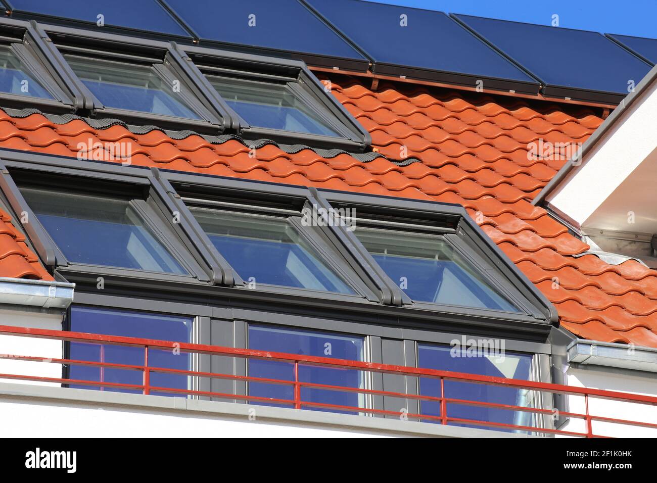 Modern new facade connection window or roof window Stock Photo Alamy