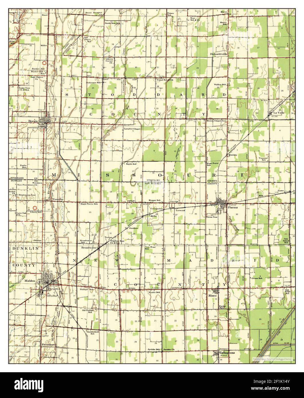 Map of malden missouri Cut Out Stock Images & Pictures Alamy