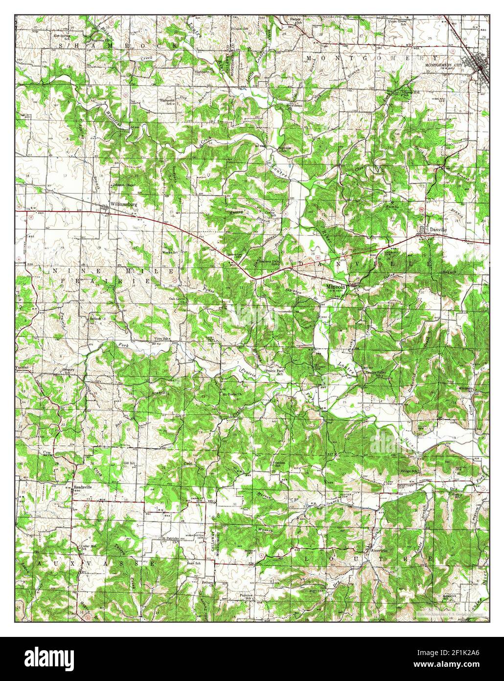 Montgomery City, Missouri, map 1940, 162500, United States of America