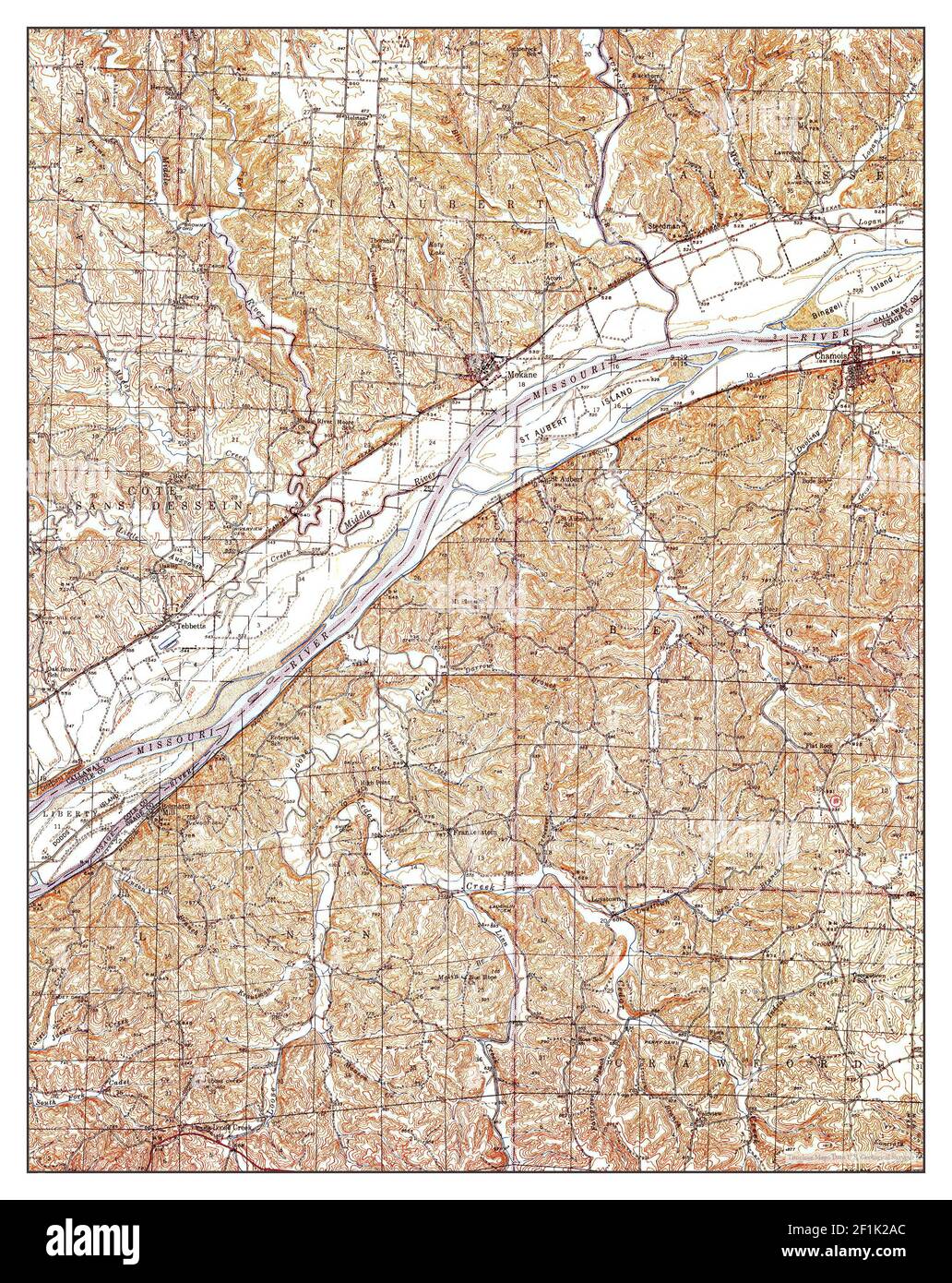 Mokane, Missouri, map 1945, 162500, United States of America by