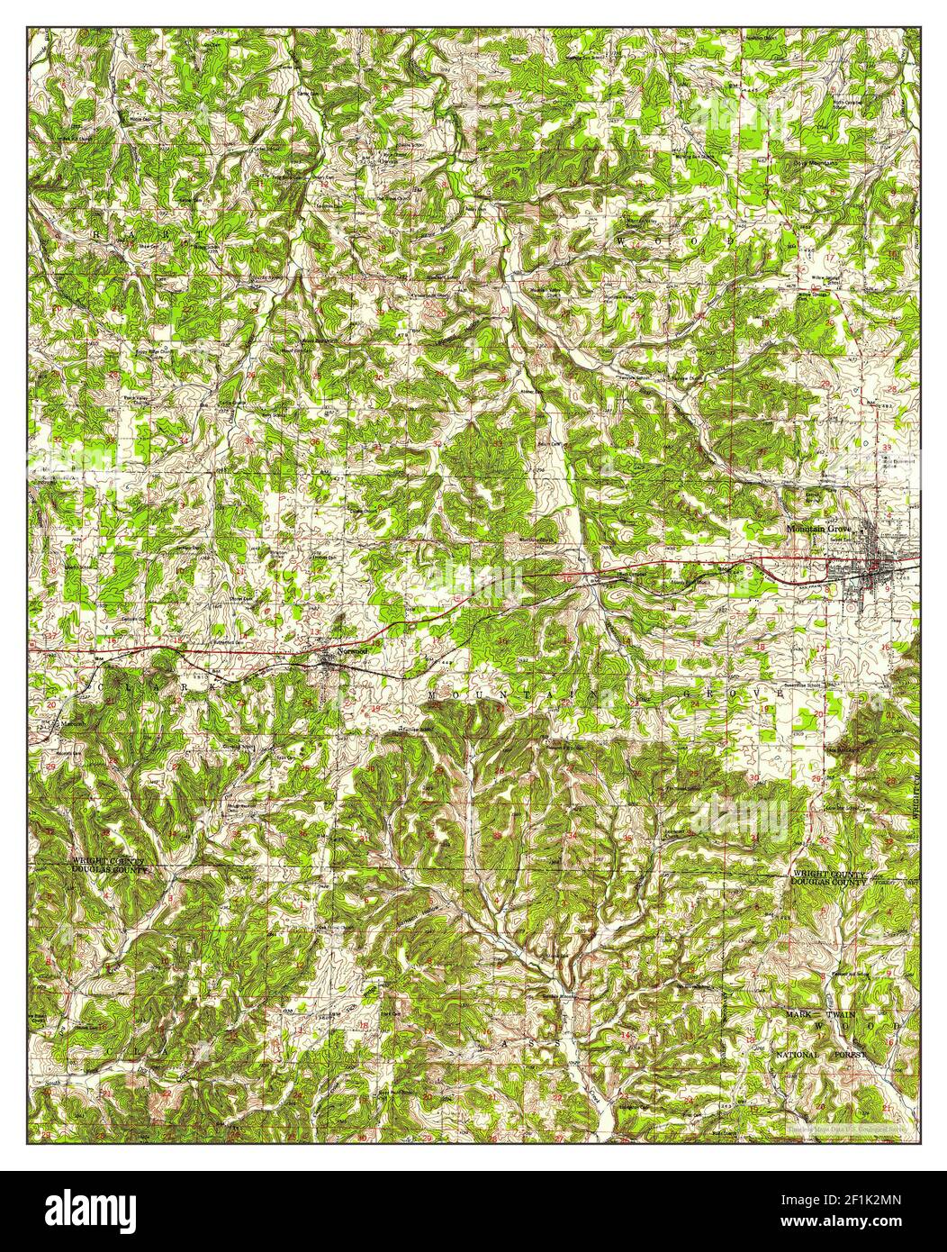 Mountain Grove, Missouri, map 1951, 162500, United States of America