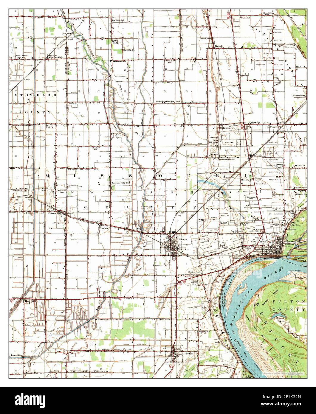 New Madrid, Missouri, map 1954, 162500, United States of America by