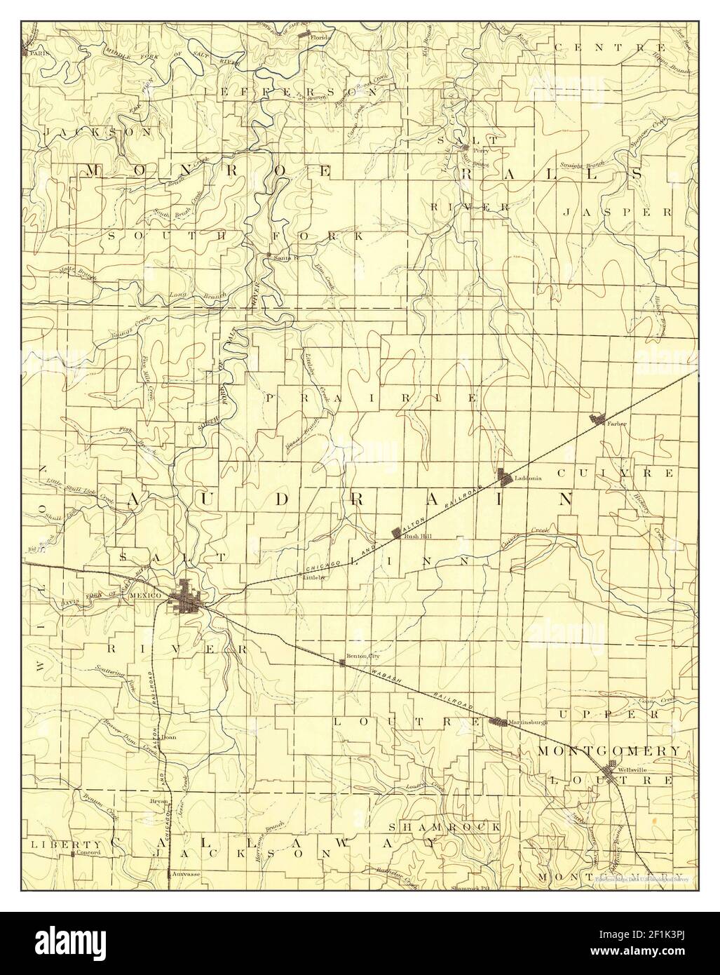 Perry township Cut Out Stock Images - Perry Missouri Map 1890 1125000 United States Of America By Timeless Maps Data Us Geological Survey 2F1K3PJ 
