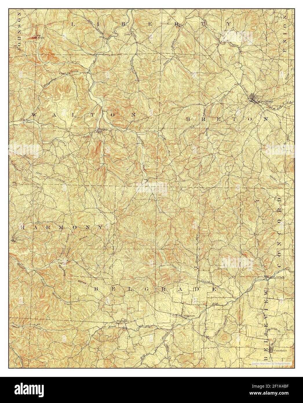 Potosi, Missouri, map 1906, 162500, United States of America by