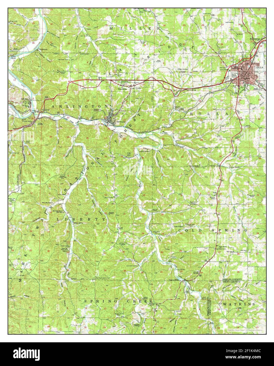 Rolla, Missouri, map 1951, 162500, United States of America by