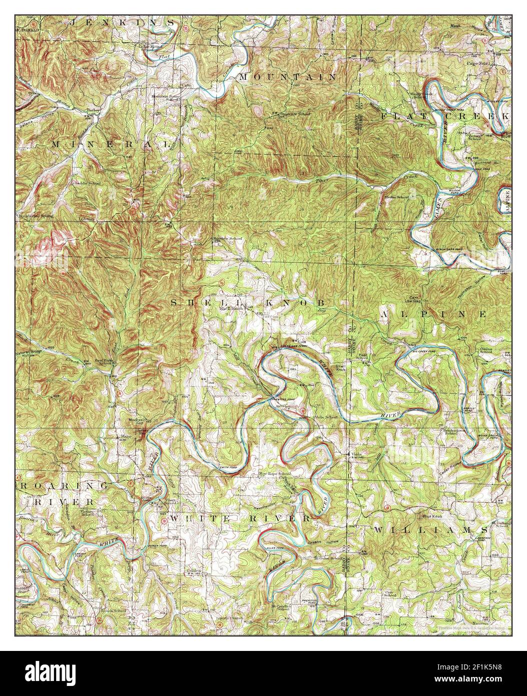 Shell Knob, Missouri, map 1950, 162500, United States of America by