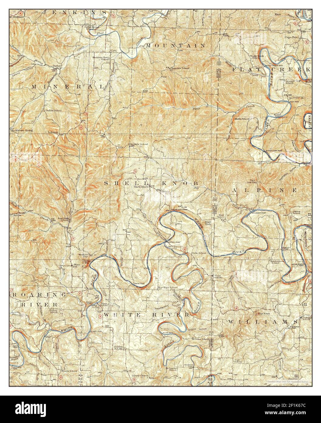 Shell Knob, Missouri, map 1927, 162500, United States of America by Timeless Maps, data U.S