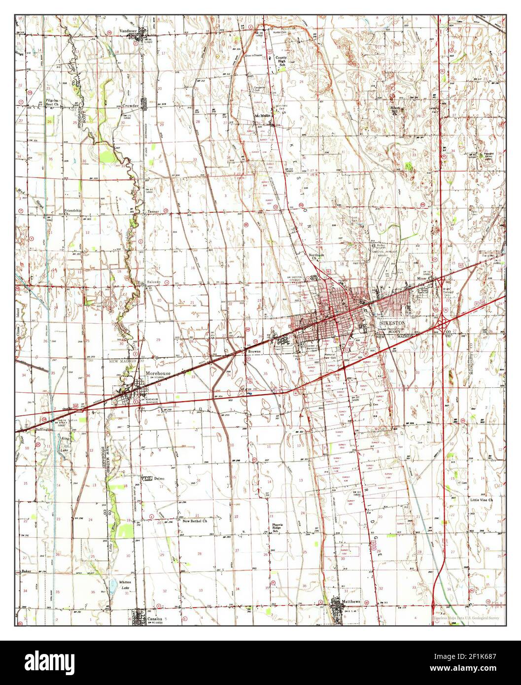 Sikeston, Missouri, map 1963, 162500, United States of America by