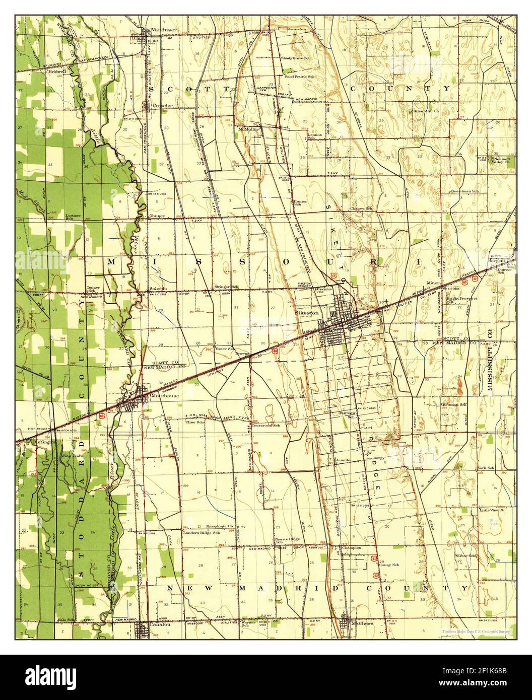 Sikeston, Missouri, map 1939, 162500, United States of America by