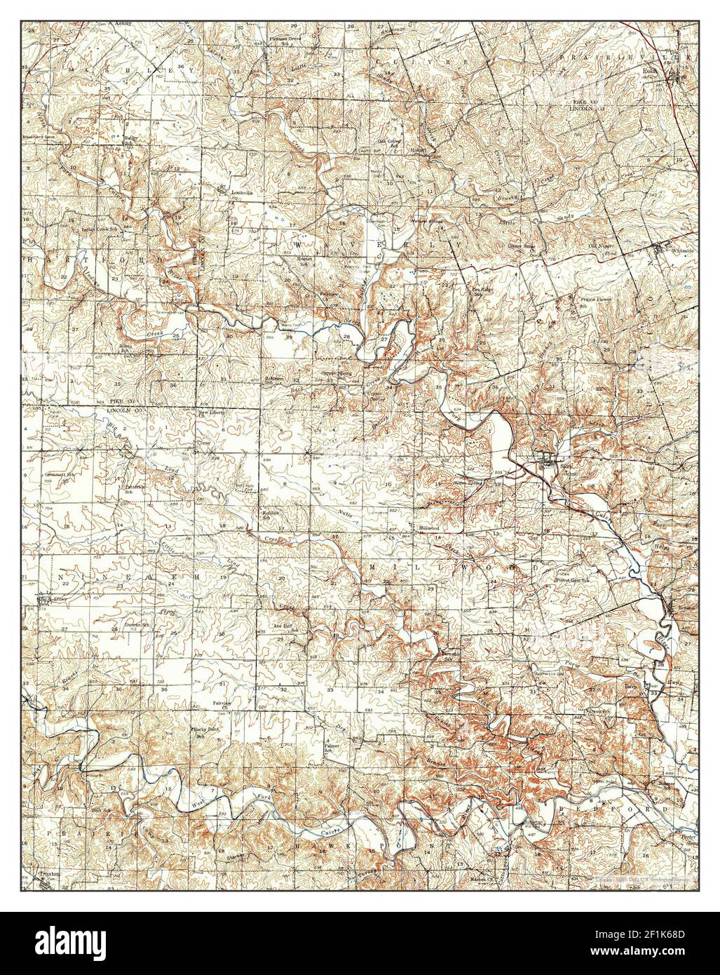 Silex, Missouri, map 1937, 162500, United States of America by
