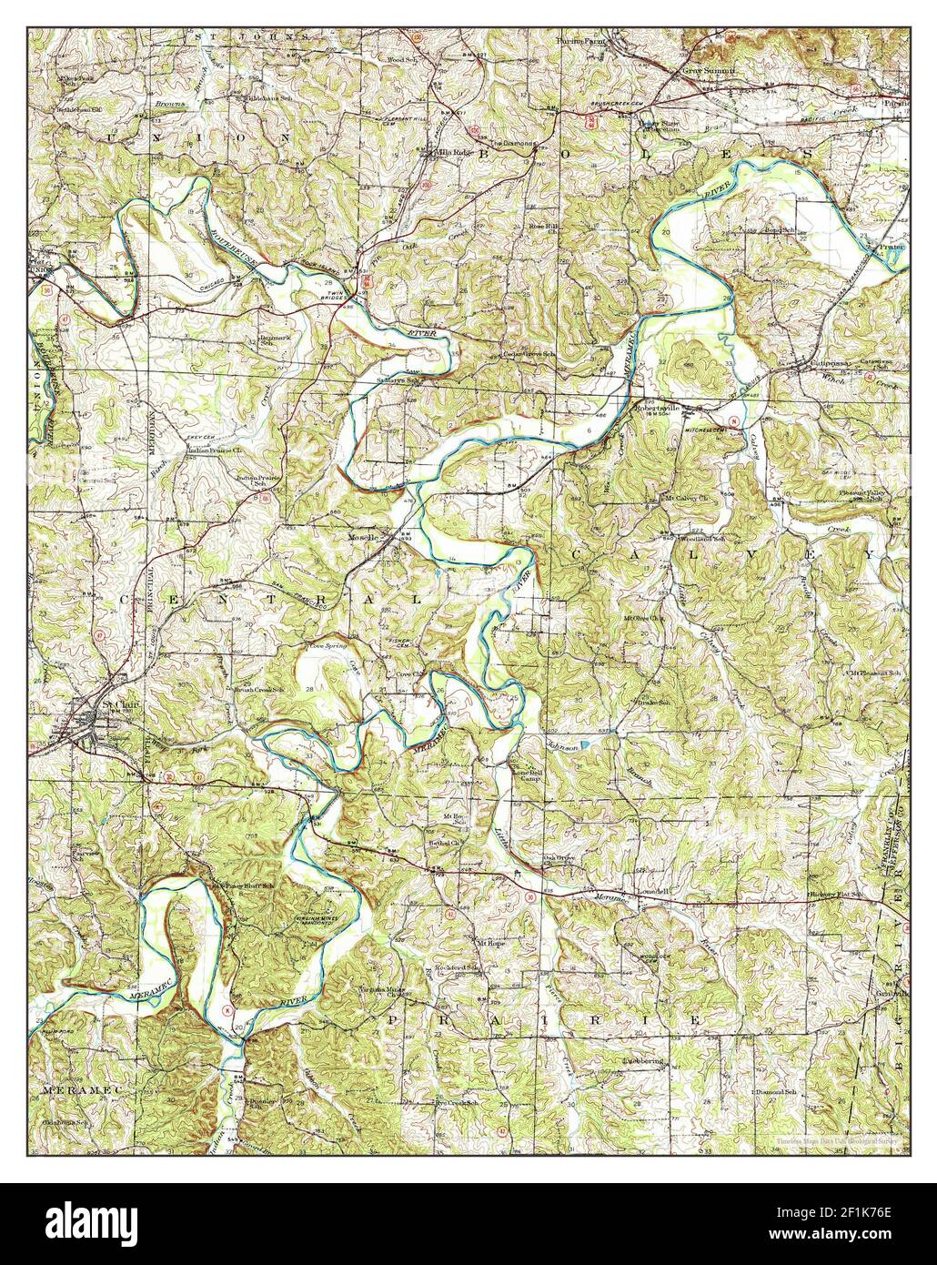 St Clair Mo Map St Clair, Missouri, Map 1947, 1:62500, United States Of America By Timeless  Maps, Data U.s. Geological Survey Stock Photo - Alamy