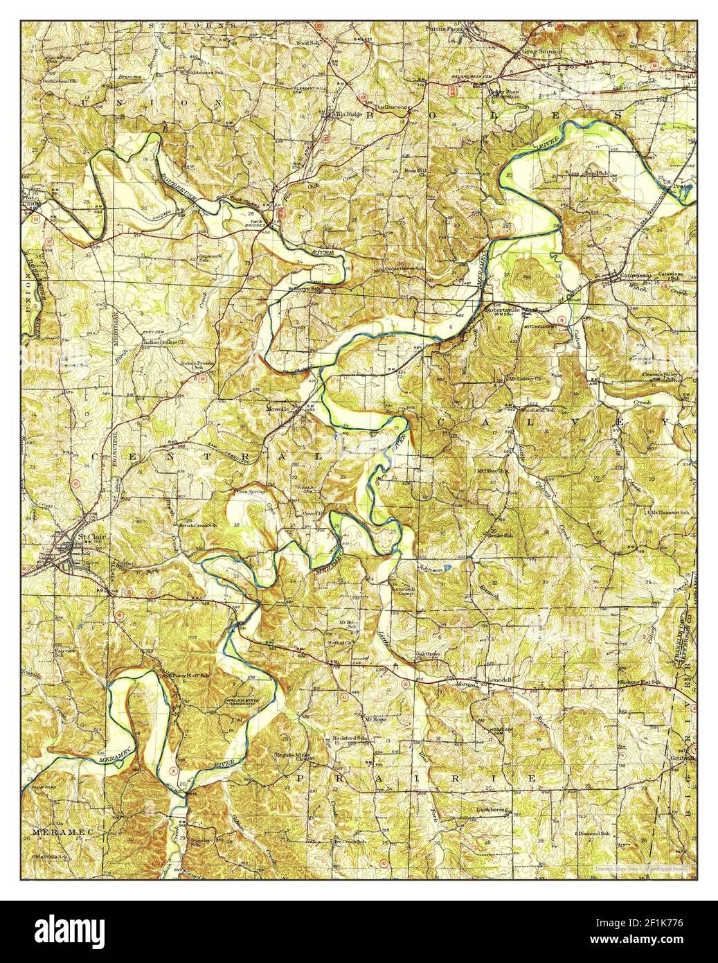 St Clair Mo Map St Clair, Missouri, Map 1950, 1:62500, United States Of America By Timeless  Maps, Data U.s. Geological Survey Stock Photo - Alamy