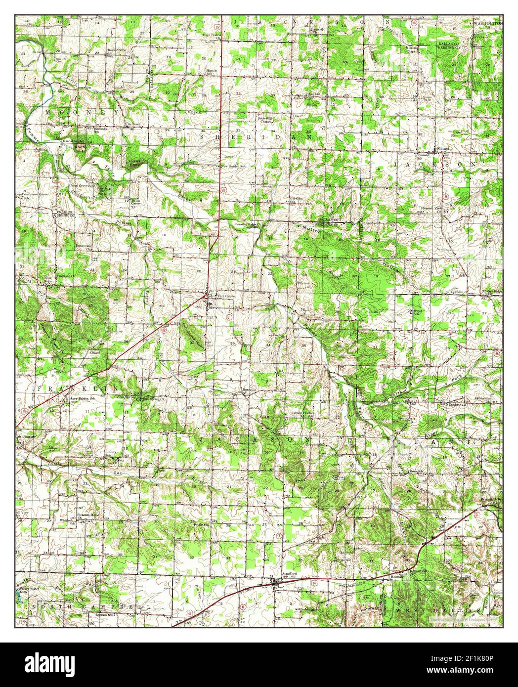 Strafford, Missouri, map 1947, 162500, United States of America by Timeless Maps, data U.S