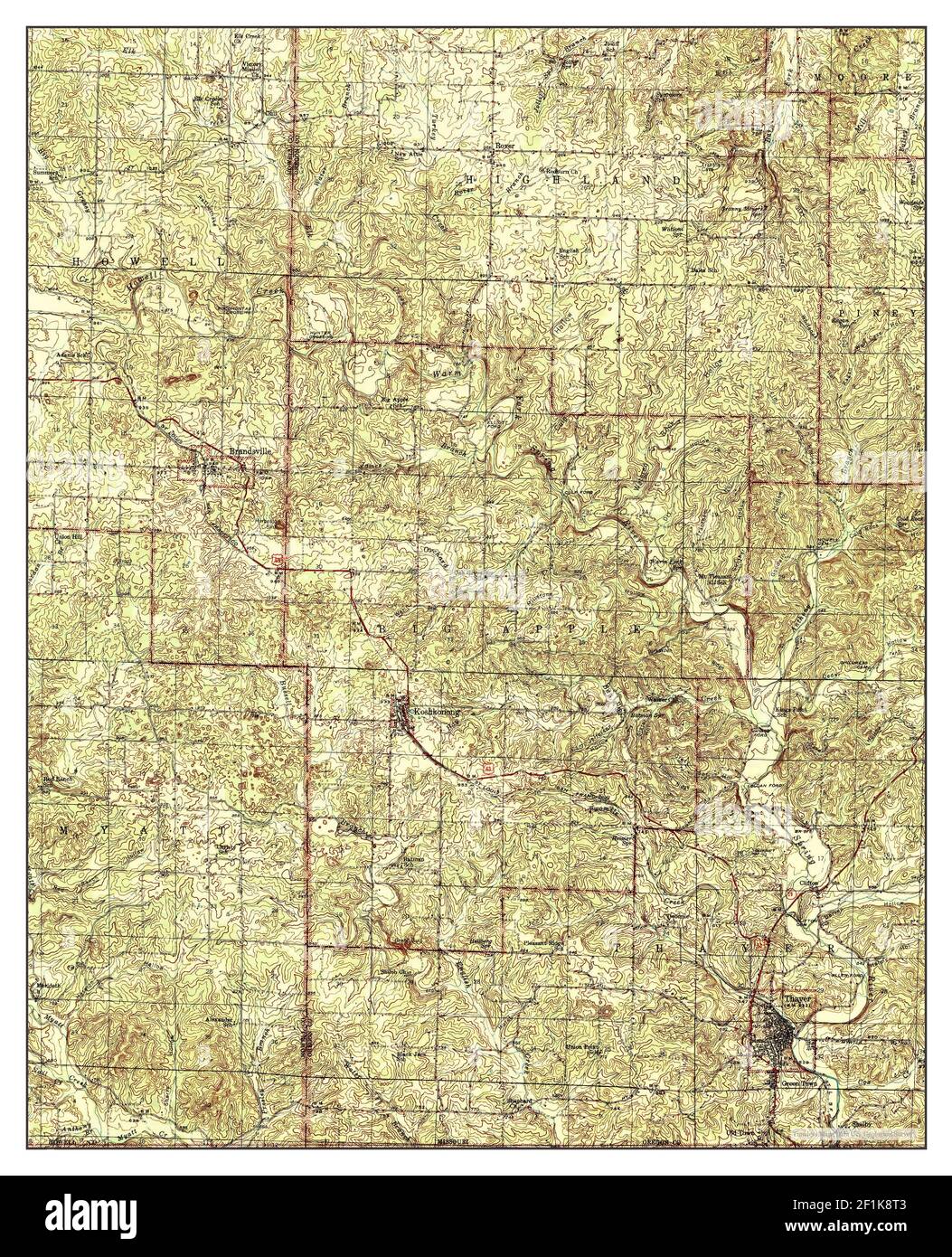 Thayer, Missouri, map 1946, 162500, United States of America by