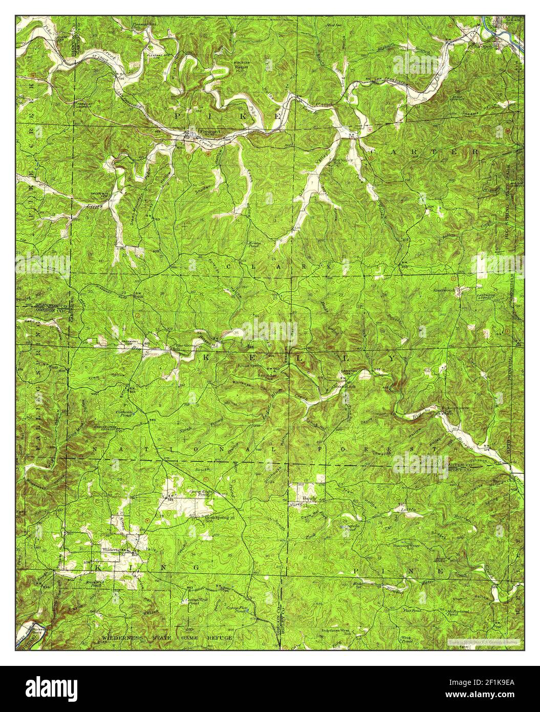 Van Buren, Missouri, map 1944, 162500, United States of America by