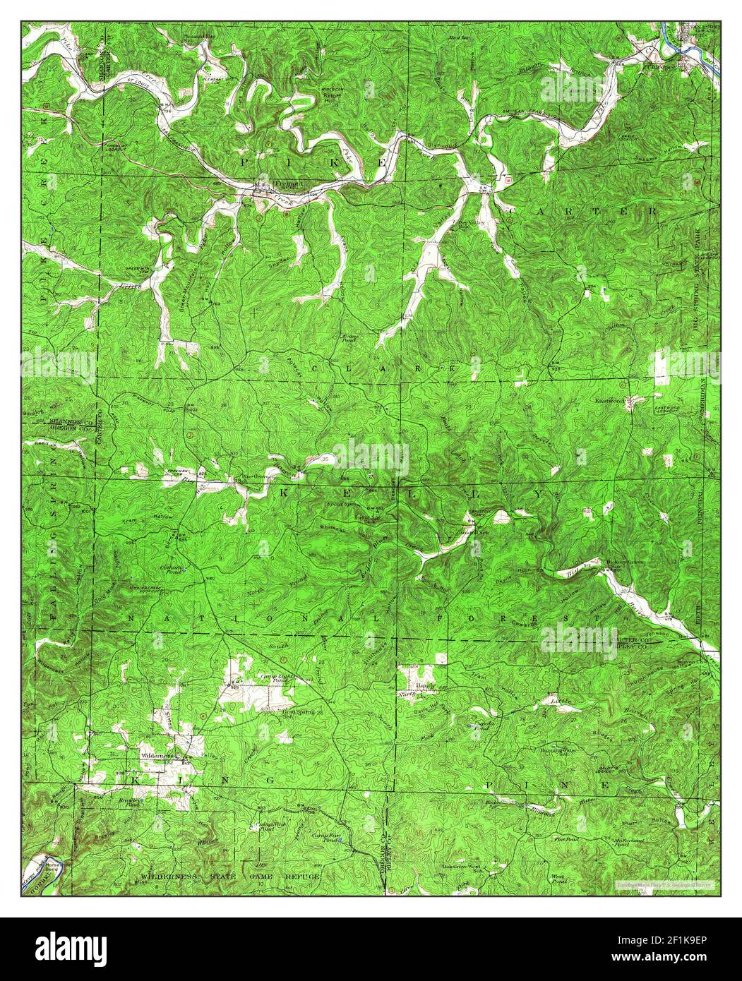 Van Buren, Missouri, map 1944, 162500, United States of America by