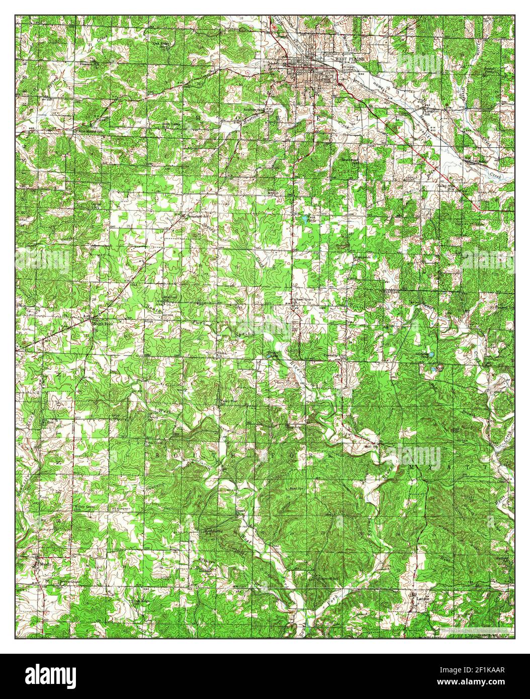 West Plains, Missouri, map 1944, 162500, United States of America by