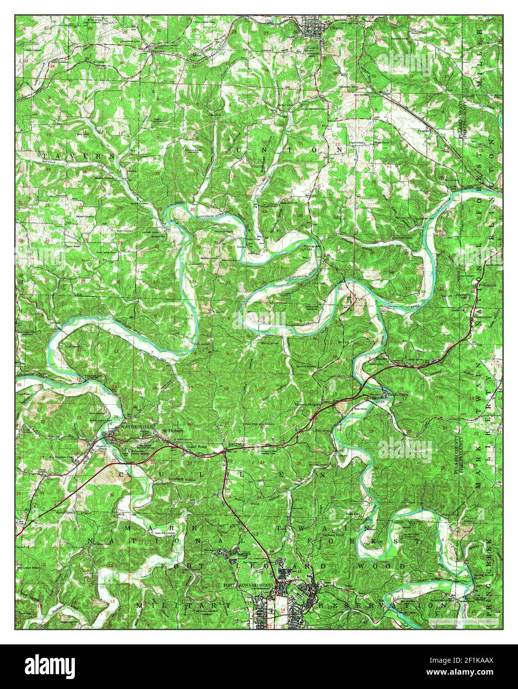 Waynesville, Missouri, map 1954, 162500, United States of America by