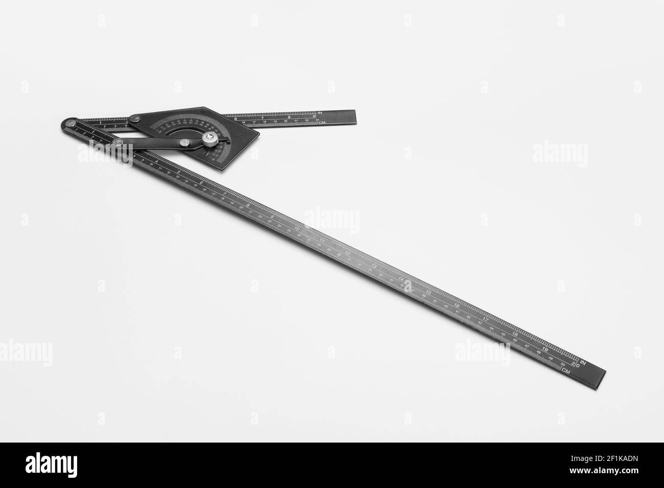 Bulders Ruler New builder's ruler on white background Stock Photo - Alamy